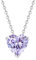 GAVU Collana Solitario Punto Luce da Donna con Ciondolo Cuore di Cubic Zirconia Viola e Catenina in Argento Sterling 925