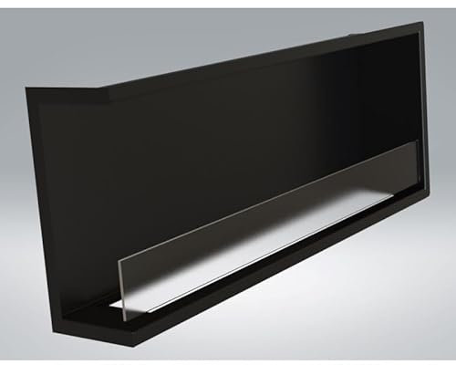 Dugez Italia Doppelseitiger Kamin für den Einbau Modell Mega 150, Set mit 30 Steinen, Dekoration, links, mit Glasfront, einzigartiger Brenner, 90 cm, Thermo-Kaminofen, hergestellt in Italien