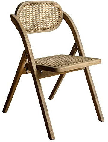 EyeWeb Hocker Stuhl Klappstühle Massivholz Rückenlehne Stuhl Retro Altes Rattan Balkon Lounge Stuhl Büro Arbeit Studie Party Esszimmer Klappstuhl Camping Stühle Hopeful
