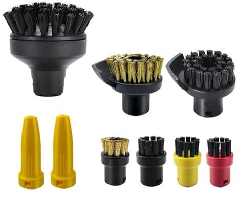 RIJPEX Compatible avec Les Accessoires de Nettoyeur à Vapeur portatif Karcher SC3 SC1 SC2, buse puissante SC4 SC5, tête de Brosse SC7 CTK10, Brosse Ronde
