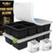 Walfos Large Silicone Ice Cube Molds, 2pcs 8 Cubes Silicone Ice Cube Tray,BPA-Free, Easy to Pop Out, Prefect for for Whiskey, Cocktails, Baby Food（Black）