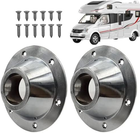 2 x Tischfuß für Wohnmobil, Aluminium, Flanschhalterung Mit Schrauben, Tischbeinsockel für Wohnwagen, Boot, Festes Zubehör