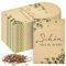 Faccito 50 Stück Blumensamen Geschenktüten Enthält Keine Samen Mini Kraftpapier Samen Tasche mit Eukalyptusmotiv für Gastgeschenke Hochzeit Kommunion Taufe Babydusche (Schön Dass du da Bist)