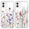 Coiwxmoi 2 Stück Blumen Handyhülle für iPhone 12 / iPhone 12 Pro Hülle,Transparent Aesthetic Muster Handyhülle für Mädchen Frauen Durchsichtig Weich Silikon TPU Stoßfest Schutzhülle für iPhone 12 6,1