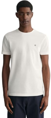 GANT Herren Slim Pique SS T-Shirt, Eggshell, 56