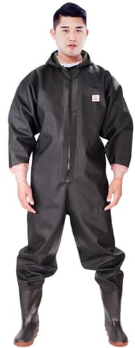 Wansiman Trampolieri Impermeabili,Waders Pesca,Pantaloni da Trampoliere,Waders pesca petto,Salopette da Pesca,Stivali da pesca per giovanili,Con Stivali,Traspirante,Per Lavori Acquatici