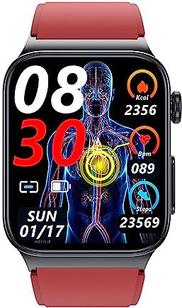 WATCHMARK Smartwatch Cardio One 2 Rot mit Silikonarmband