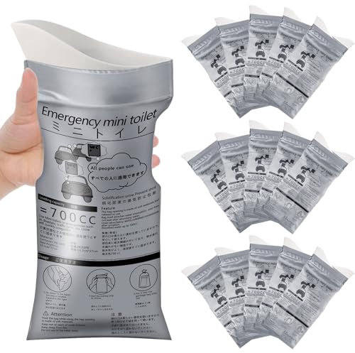 Ksvaye 16 Pièces Sacs à Urine Jetables Sacs D'urine 700ml Sacs à Pipi Pisse Debout Sac Urinoir WC pour Femmes Hommes Toilette D'urgence Portable Sac à Vomi Super Absorbants pour Camping Voiture Voyage