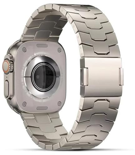 synsing Correa Magnética de Titanio Ultra 2 49mm Compatible con Apple Watch Ultra 45mm 44mm 42mm 41mm 40mm 38mm, Correa de Metal Titanium iWatch - Color de titanio a juego,Titanio38