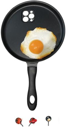 Generisch Bratpfanne für Handyhülle, Bratpfanne kreative Handyhülle, seltsame Handyhüllen Modetrend Bumper Schutzhülle (Omelette, for iphone15plus)