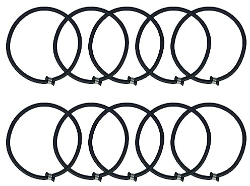 Zxpjkyu 10 Stück Trampolin Ersatz Bungee Seil Elastisches Spannseil Latex Befestigung Leise für Fitnessraum Indoor-Trampolin Kinder Erwachsene 8mmx40cm, Schwarz
