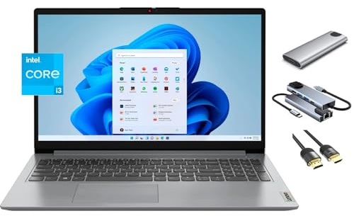 Lenovo IdeaPad Touchscreen Laptop, 15.6 Full HD Display, 6-Core i3-1215U (Beats i5-1135G7), 8GB RAM, 256GB SSD + 256GB Portable SSD, Webcam, KeyPad, 3-in-1 External Storage Bundle, Win 11
