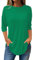 KKvoPiQ T Shirt Mit Wasserfallausschnitt Leicht Rundhals Italienische Loungewear Hemd - 3/4 Ärmel Übergrößen Slim Fit Light Trikot Rundhalsausschnitt Oberteile Bluse - Slim Fit Bluse Kurzärmeliges Top