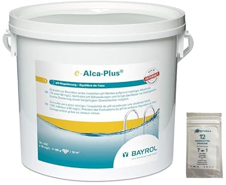 Easypiscine Correctif alcalinité Bayrol e-Alca-Plus Traitement de l Eau - 5 kg + 12 Tests OFFERTS 7 en 1