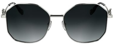 KARL LAGERFELD Women's Sunglasses KL358S - Silver Shiny with Gradient Grey Lens