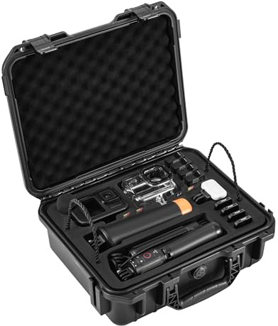 Koffer Tasche Hartschalen Organizer für GoPro Lit Hero 13/12/11 Zubehör | Tragetasche Media Mod/Volta/Brusthalterung Wasserdichtes Reise Aufbewahrungs Transportetui, 12,4 × 4,7 × 10,4 Zoll