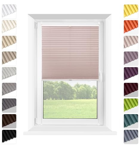 Mardom Plissee ohne Bohren - Plissee Klemmfix ohne Bohren - Rollos für Fenster Ohne Bohren mit akustischer Textur - Standard-Rollo einfarbig - Einfache Montage (Flieder, 95 x 150)