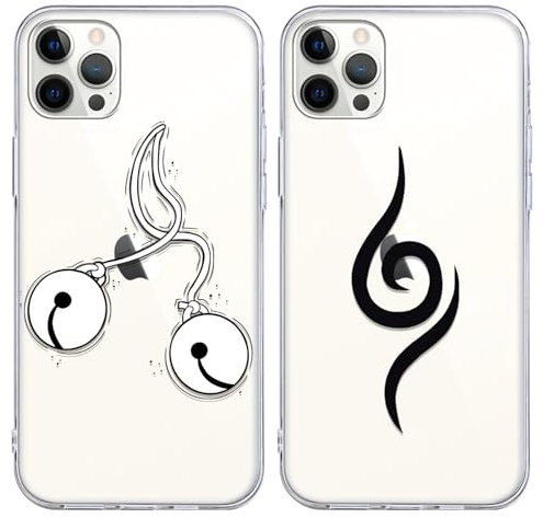 2 Pack Transparent Phone Case Compatible with Apple iPhone X/XS 5.8, Japanese Anime Elements, Ultrathin Soft TPU Silicone with Aesthetics Manga Pattern, Shockproof Bumper Protector Matte Cover