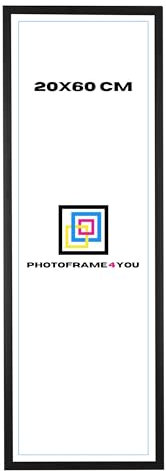 Photoframe4you - Bilderrahmen 20x60 cm - Schwarz Matt - Kunststoff rahmen mit Acrylglas 60x20 cm - Nancy