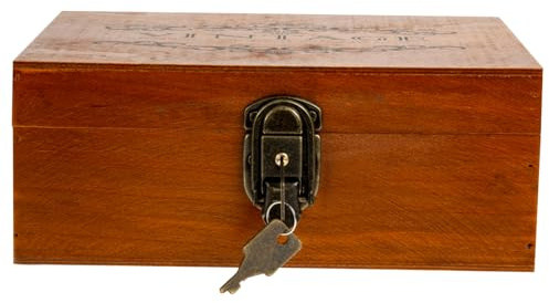 WRITWAA Holzschmuckschatulle Mit Schloss Kleine Verschleißfeste Aufbewahrungsbox Aus Echtholz Für Schmuck Postkarten Und Reiseaccessoires