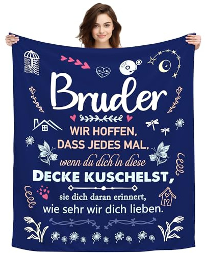 ACAROMAY Original Decke Geschenke für Bruder Mann Kuscheldecke Geschenke für Ihn Weihnachten Valentinstag Geburtstagsgeschenk für Großer Bruder Tragbare Decken 150x130 cm (Bruder-A)