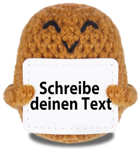 loongway Personalisierte Positive Kartoffel | Glückskartoffel Handgemachtes gehäkeltes Kuscheltier – Lustiges & süßes Geschenk für Frauen, Relaxo Plüschtier, Kleine Geschenkideen für Valentinstag
