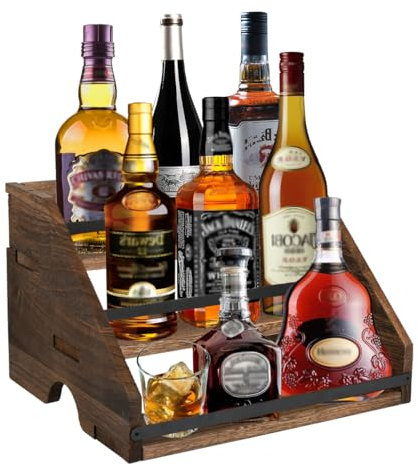 FOCCTS 12 Bottle Wooden Wine Rack 3 Tier Free Standing Storage Shelves,Bottles Wine Holder Storage Shelf,Wine Rack and Water Bottle Organizer for Kitchen Pantry Cellar Bar Cabinet Cupboard Countertop