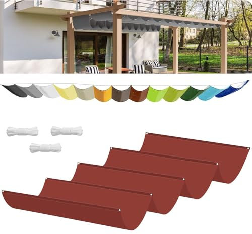 Einziehbar Welle Sonnensegel 180x300cm Rostig Rot (BxL), Verstellbar Schattenabdeckung,Sonnenschutz Wasserdicht Outdoor Pergola UV-beständig Markise,Anwendbar auf Garten Balkon Terrasse