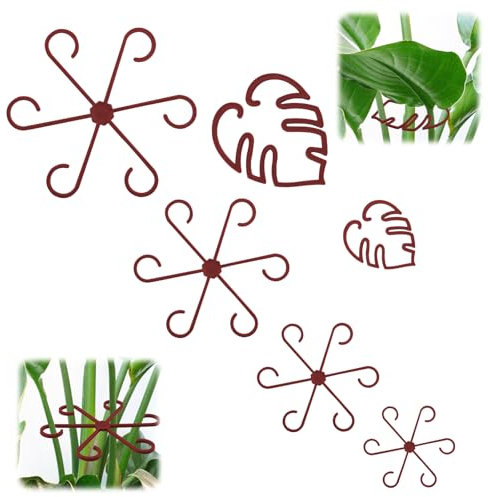 lasuroa 6stk Pflanzen Stielstützen, Monstera Pflanzenstäbe Robuste Blatt Freund Stütze Grüne Pflanzen Vermehrung Halter Kletter Zimmerpflanzen Spalier für Zimmerpflanzen Gesundes Wachstum (Rot)
