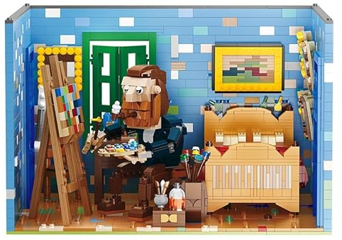 QiLumier World Celebrity Bauspielzeugsets - Van Gogh Bauklötze Spielzeug - Sammlerstücke - Dekoration - Geschenke für Männer und Frauen(2643Teile)