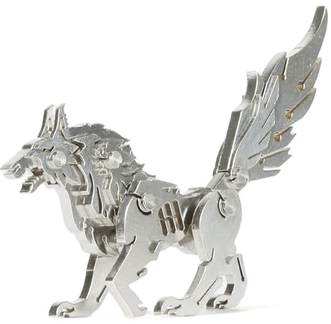Kolotesame 3D-Metallpuzzle Wolf für Erwachsene, Wildwolf-Bausatz mit Werkzeug, Metall-Minifiguren als Geschenk für Männer und 3D-Baubegeisterte