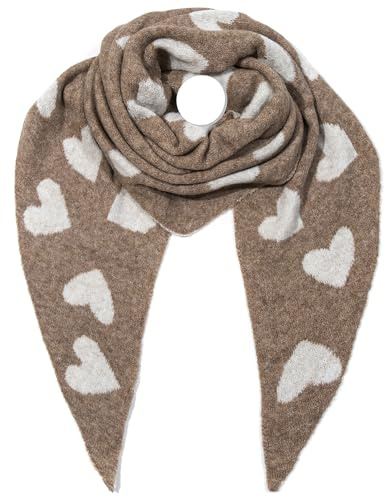 irisaa Schal Damen Herz, weiche flauschige Deckenschal mit Heart Muster, dreieckstuch Winter Halstuch für Frauen Mädchen, Lang Kuschelig 190 * 80cm