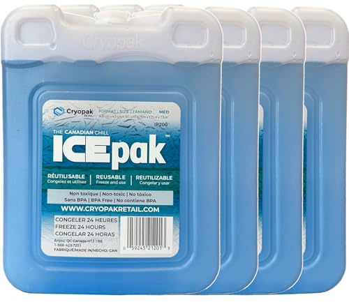 Cryopak ICEpak – Bloc Réfrigérant Rigide Réutilisable pour Glacières et Sacs Isothermes, sans BPA, Non Toxique, Compatible Congélateur