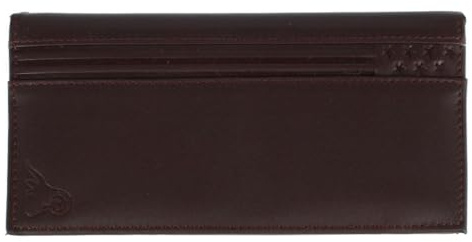 CTM RFID Leather Chequebook Cover with American Flag Detail, Dark Brown