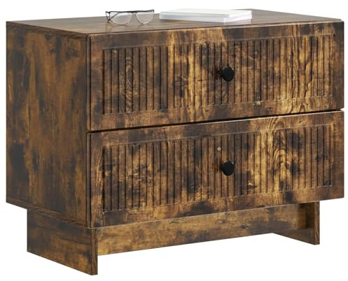 vidaXL Nachttisch Geräucherte Eiche 62 x 34,5 x 47,5 cm Holzwerkstoff, Geräumiger Nachttisch, Vintage rechteckiger Organizer, kompakte Schlafzimmermöbel, Elegante Tischdeko
