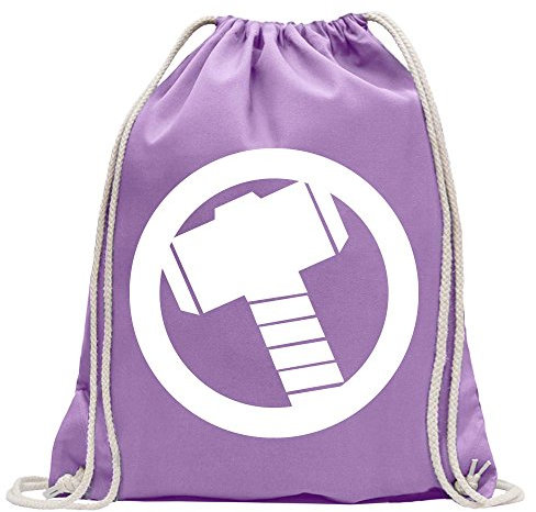 Kiwistar - Mjölnir - Thors Hammer - Fun backpack sports bag fitness Gymbag shopping cotton with drawstring