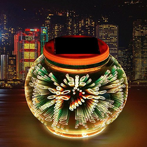 Mosaik Lampe Solar Gartenleuchten,KINGCOO Wasserdichte Farbwechsel Ball Stimmungslicht Nachtlichter Solarleuchte Tischlampe für Schlafzimmer Party Terrasse Dekoration Beleuchtung (3d Punkte)