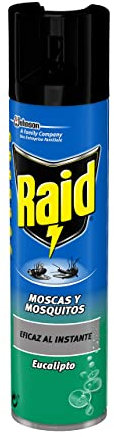 Raid Spray Insecticida para Moscas y Mosquitos Fragancia Eucalipto, 400ml