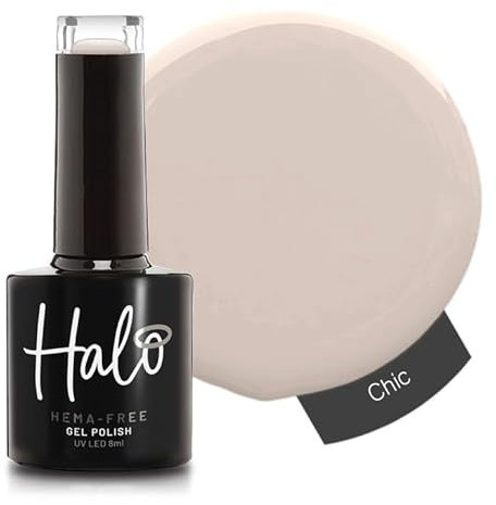 Halo Gel Polish 8ml - Chic. UV/LED Gel Nail Polish, Long Lasting & Easy To Apply. Nail Art Colours For Manicure & Pedicure. Gel Polish For Professional & Home Use.