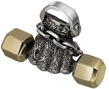ForFox Vintage 925 Sterling Silber Hantel Anhänger Gym Fitness Schmuck für Herren Damen
