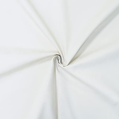 designers-factory Popeline Stoff aus 100% Baumwolle - Erhältlich in über 20 Farben - Verkauft nach Stücken - Baumwollstoff uni (3m x 1m46, Weiß)