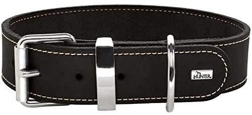 HUNTER AALBORG SPECIAL Hundehalsband, Leder, strapazierfähig, komfortabel, 40 (S), schwarz