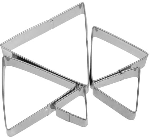 BESTonZON 5-teiliges Ausstechformen Set aus Edelstahl, geometrische Dreieck Keksausstecher in verschiedenen Größen, ideal für Kekse, Fondant, Desserts und Partygebäck