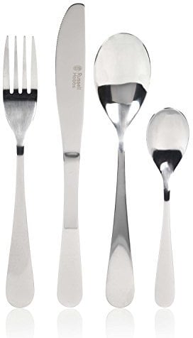 Russell Hobbs COMBO-5316 Cutlery Set, 72 Piece London Set, Stainless Steel Table Utensils for 18 People, Dishwasher Safe, Elegant, Includes Knives/Forks/Dessert Spoons/Teaspoons