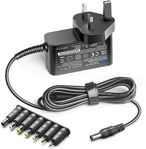KFD 15V Universal Power Supply Adapter 15 Volts Transformer 6.5x4.4mm/ 5.5x2.5mm 3.5x1.35mm Barrel Plug for Panana 300W A320A/SinKeu 99Wh Portable Power Station Halfords 6-in-1 Jump Starter Charger
