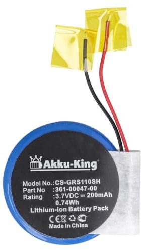 Akku-King Akku kompatibel mit Garmin 361-00047-00, 361-00064-00 - Li-Ion 200mAh - für Approach S1, S3, S4, Forerunner 110, 210, 210W, S1, S1W