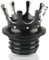 MZ-STORE Motorrad Tankdeckel Kraftstofftank Öldeckel Crown Style für Sportster XL 1200 883 48 Dyna Touring Road King Softail Freilauf FLRT FLAT-Schwarz