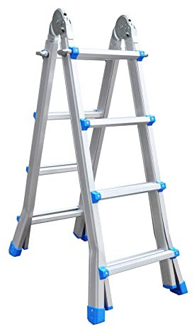 Aluminium Ladder 4 x 4 Rungs Folding Ladder Multi-Purpose Ladder