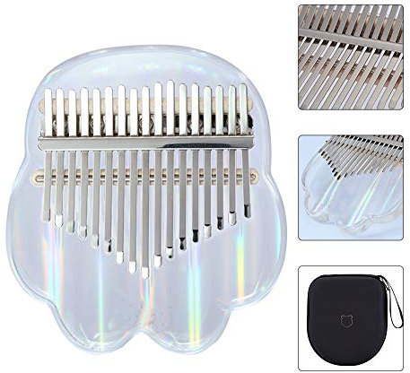 Kalimba Acryl 17 Tasten Transparent Daumenklavier mit Stimmhammer Gig Kalimba Transparent KIMI M-1S