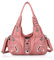 Angel Kiss Handtasche Damen Schultertasche Multifunktionale Umhängetaschen PU Leder mit Reißver Schlusstaschen (Rosa)